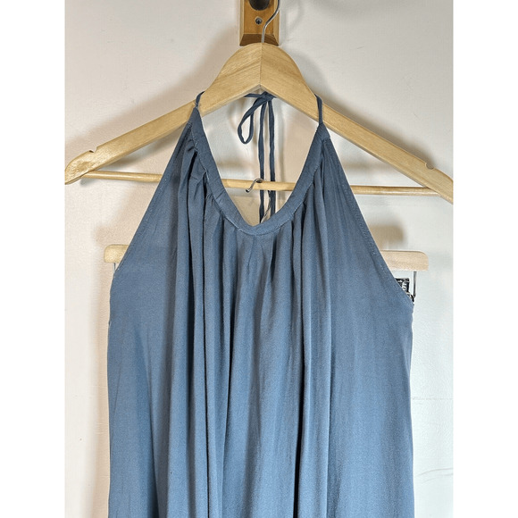Young Fabulous & Broke High Neck‎ Swing Midi Halter Dress Teal Woman’s M GUC - Picture 3 of 15